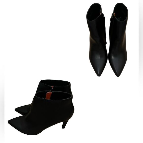 French Connection Black Vegan Leather Interior Zip Boot / Heeled Bootie - Picture 4 of 4